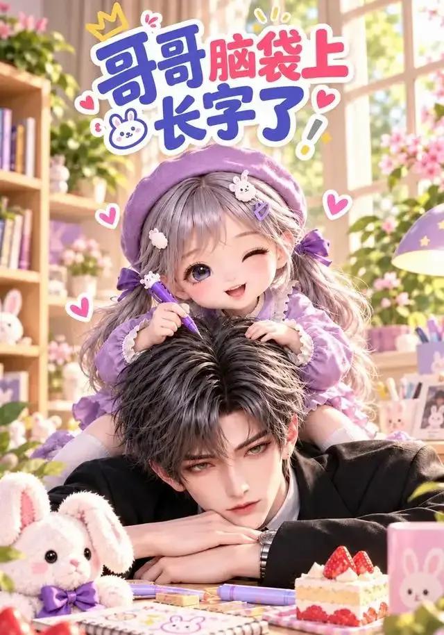 哥哥脑袋上长字了